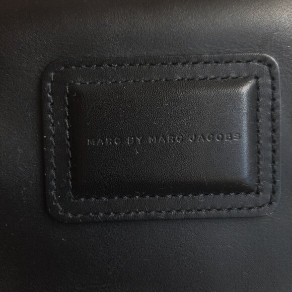 Marc By Marc Jacobs Leather Tote Bag Large Black Beige Two Tone Handbag - Picture 3 of 12